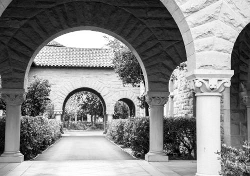 Photo outside of Stanford halls