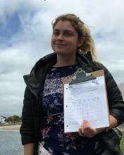 [Photo of Emily Stollmeyer on the coast]